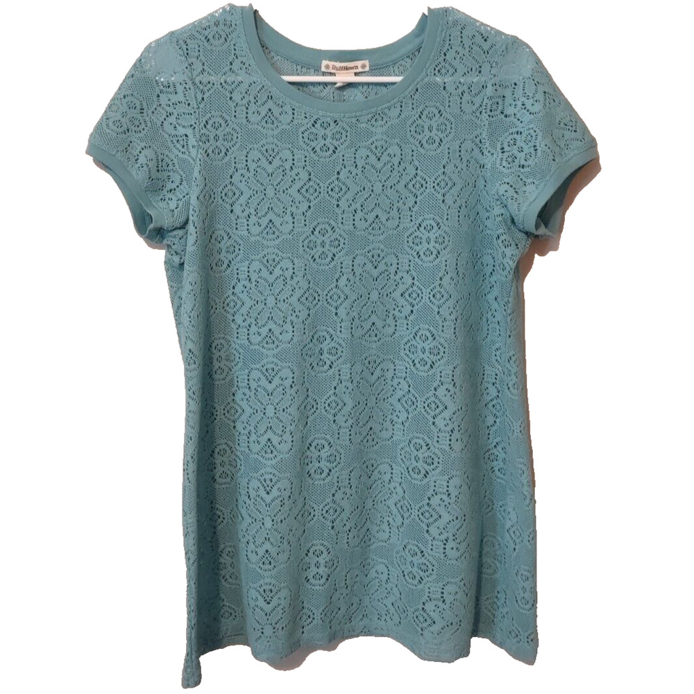 Ruff Hewn Turquoise Short Sleeve Top Size Medium